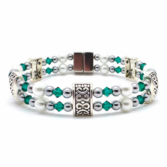 White Pearl Double with Emerald