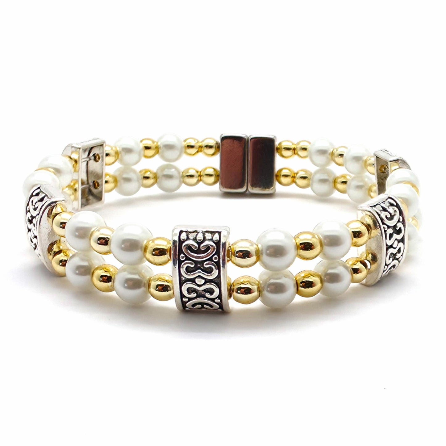 White Pearl Double with Crystal Option