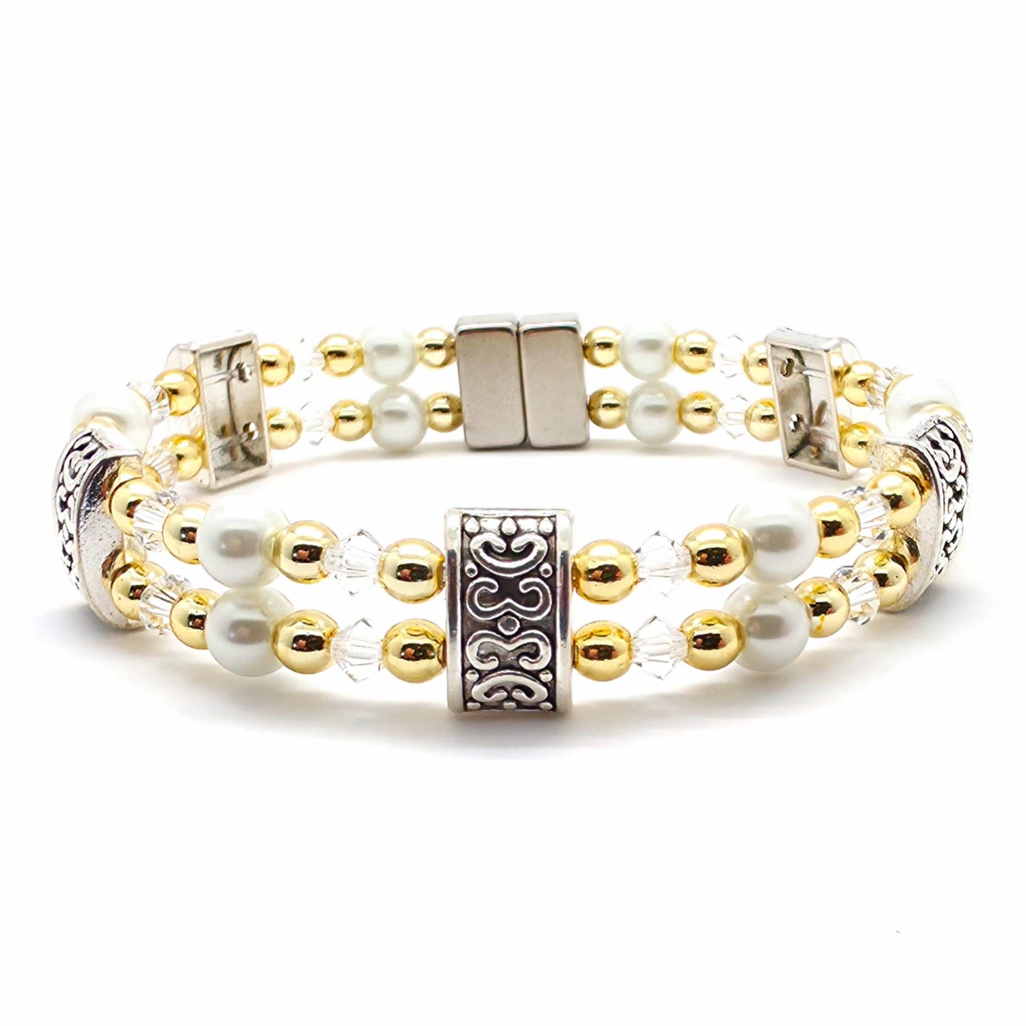 White Pearl Double with Crystal Option