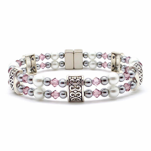 White Pearl Double w Light Amethyst
