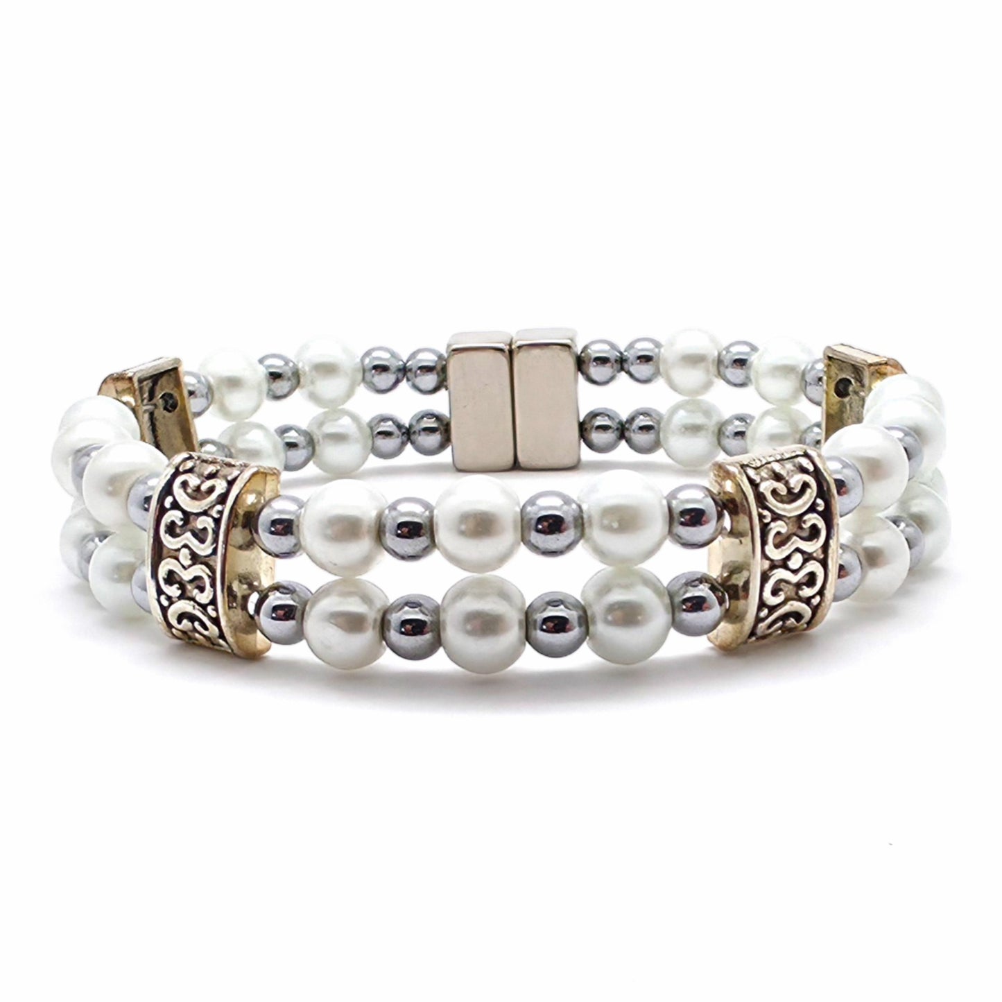 White Pearl Double with Crystal Option