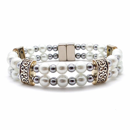 White Pearl Double with Crystal Option
