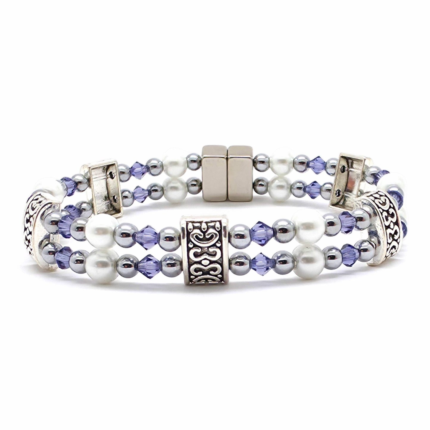 White Pearl Double with Crystal Option