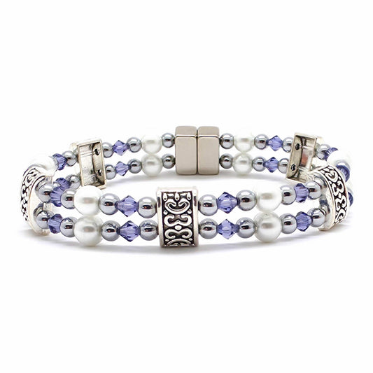 White Pearl Double with Tanzanite