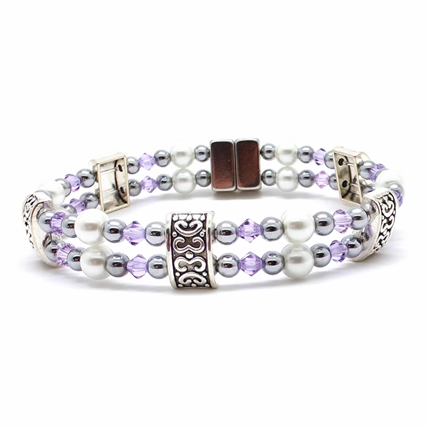 White Pearl Double with Crystal Option