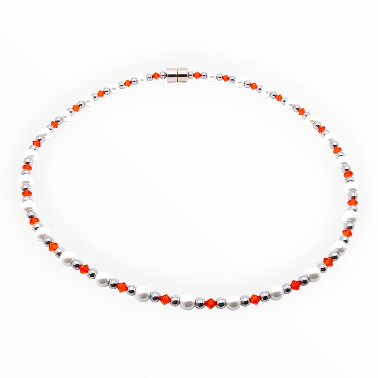 White Pearl w Sun Necklace