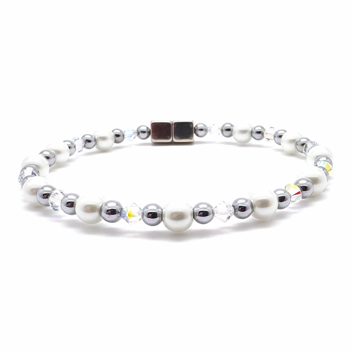White Pearl Single with Crystal Option