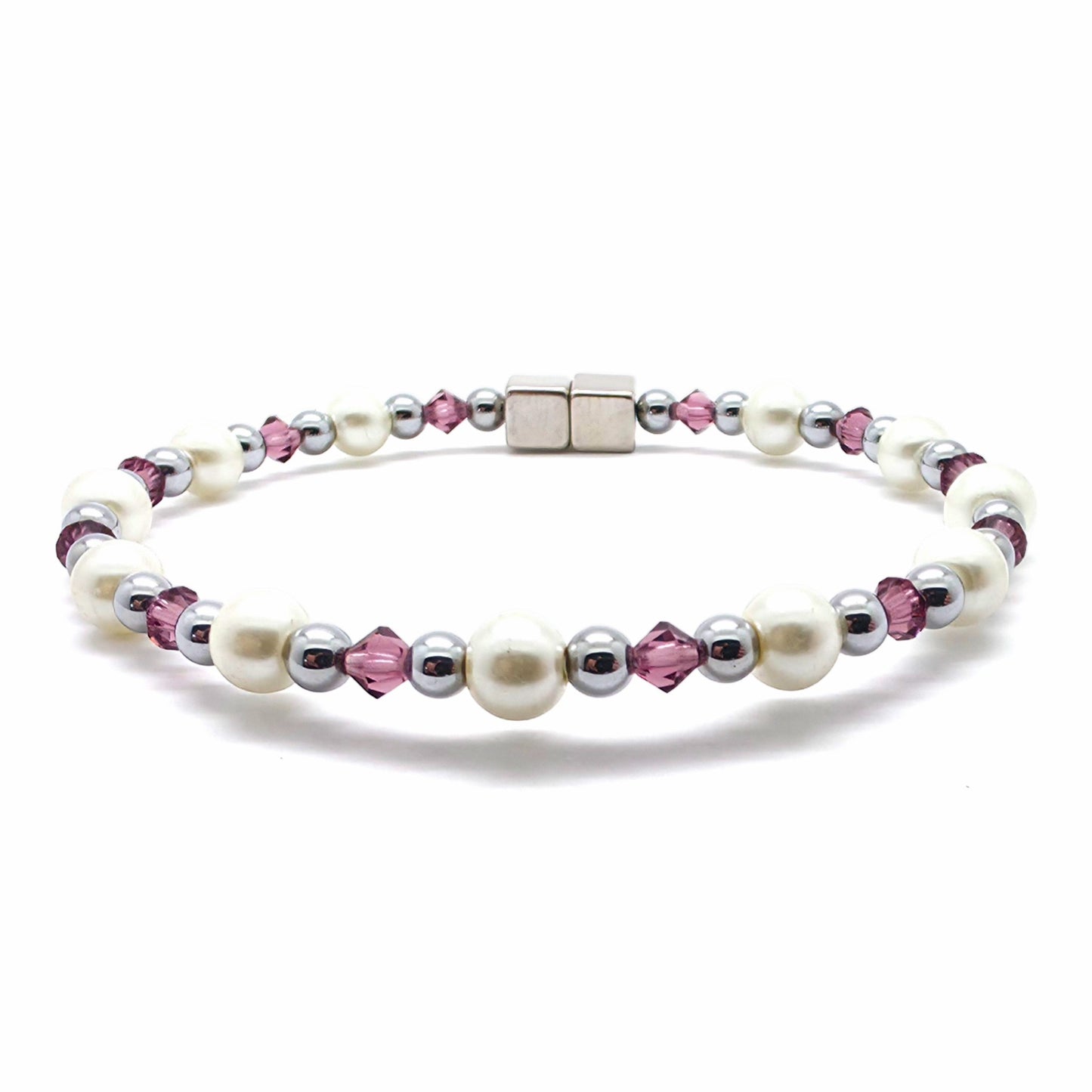 White Pearl Single w Amethyst