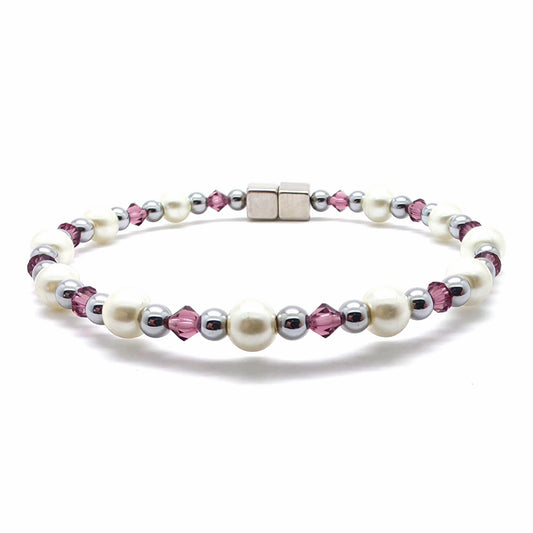 White Pearl Single w Amethyst