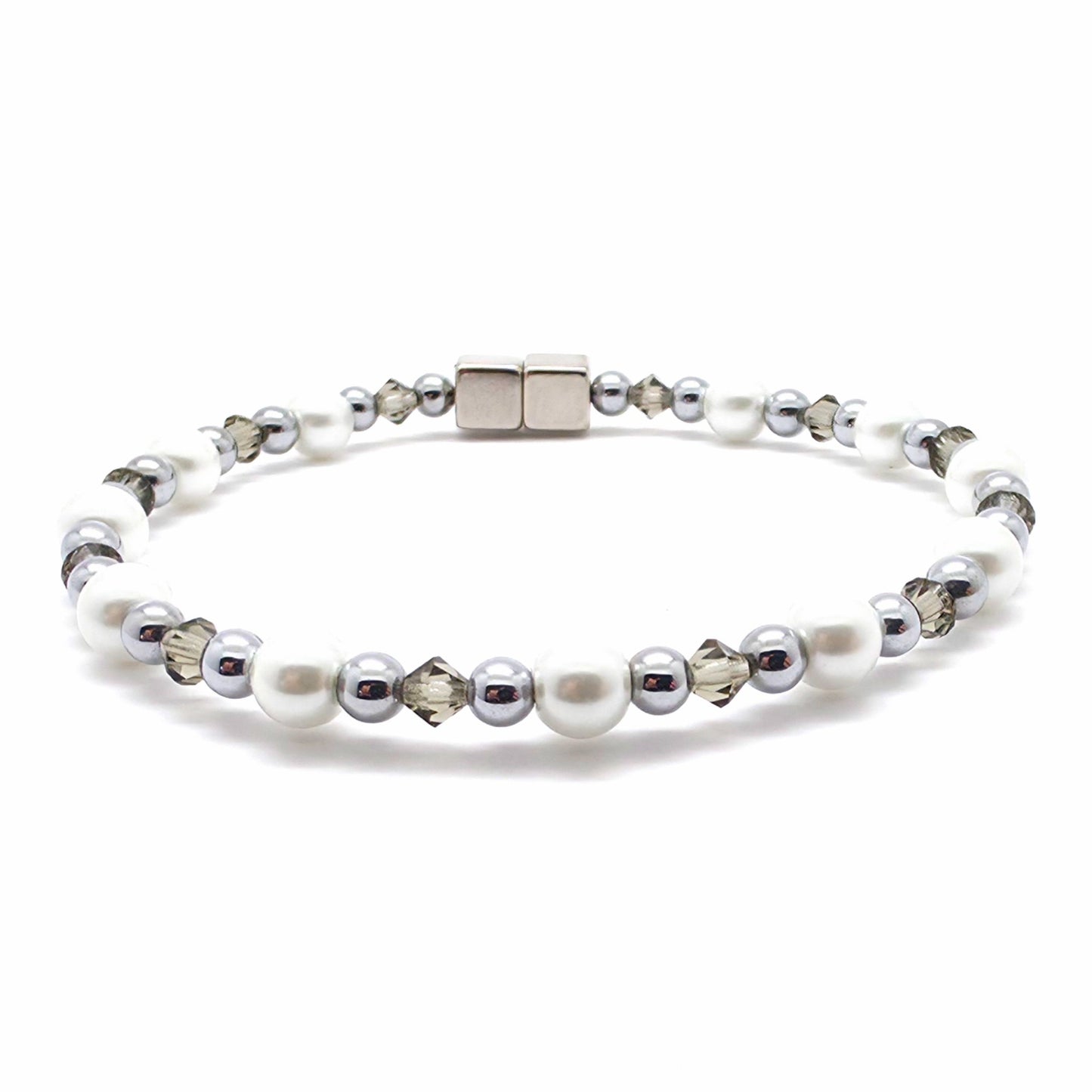 White Pearl Single with Crystal Option