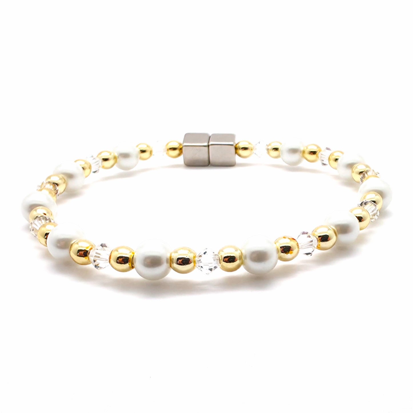 White Pearl Single with Crystal Option