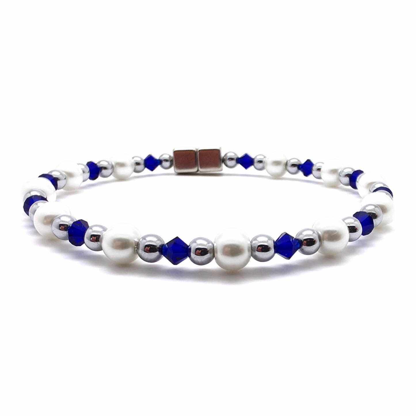 White Pearl Single w Cobalt