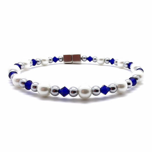 White Pearl Single w Cobalt
