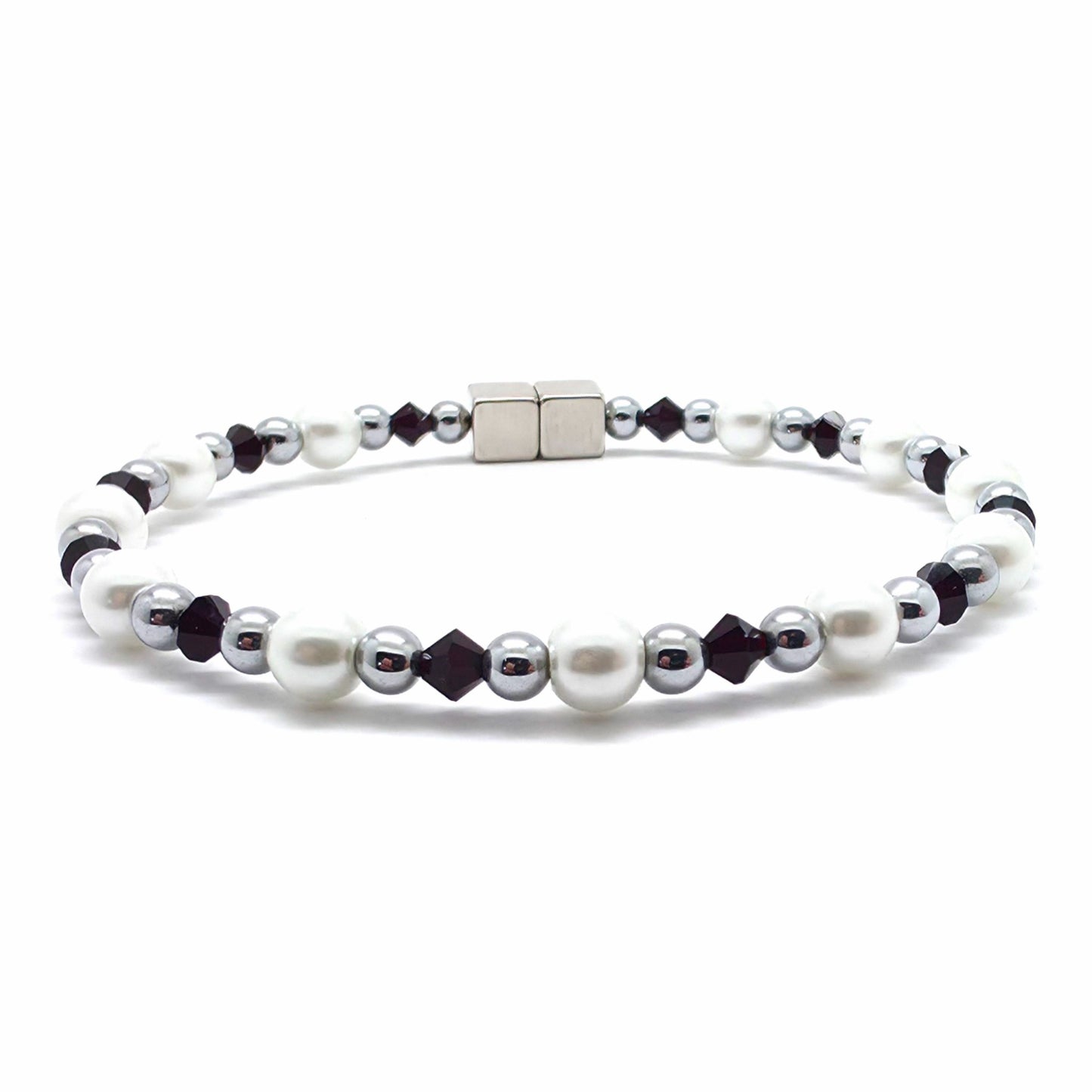 White Pearl Single with Crystal Option