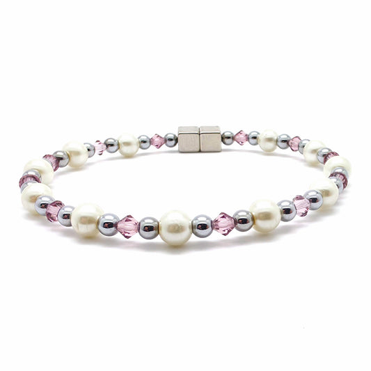 White Pearl Single w Light Amethyst
