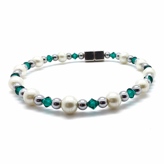 White Pearl Single w Emerald