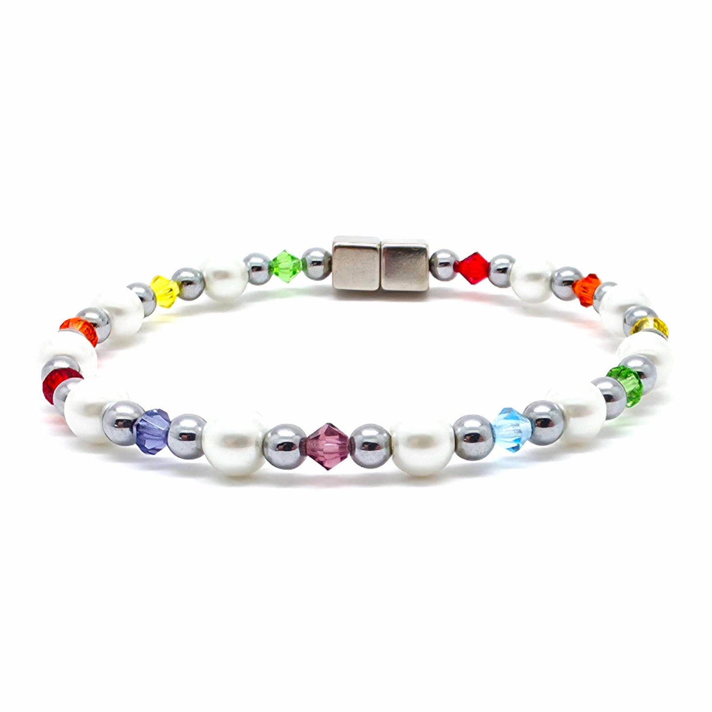 White Pearl Single with Crystal Option