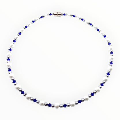 White Pearl w Crystal Option Necklace