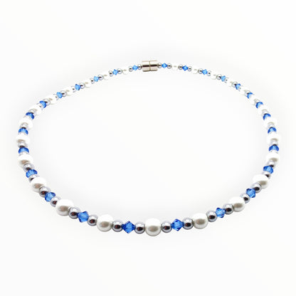 White Pearl w Crystal Option Necklace