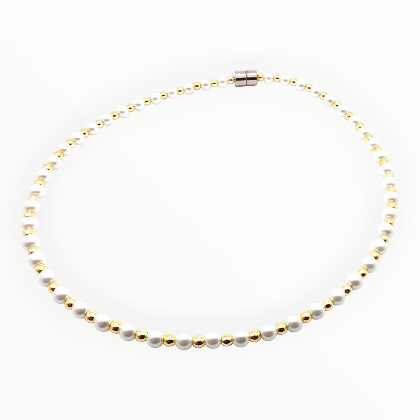 White Pearl w Crystal Option Necklace
