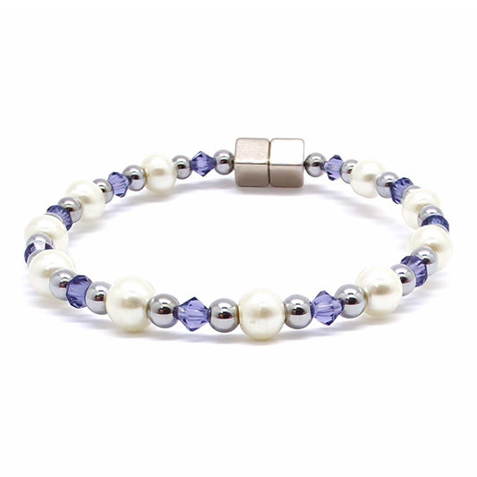 White Pearl Single w Tanzanite