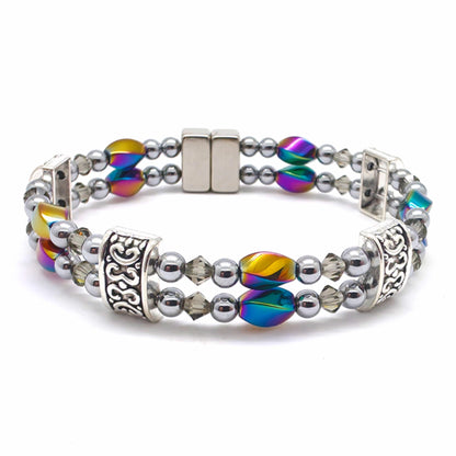 Rainbow Hematite Twist Double w Crystal Option