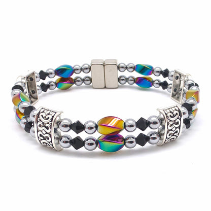 Rainbow Hematite Twist Double w Crystal Option