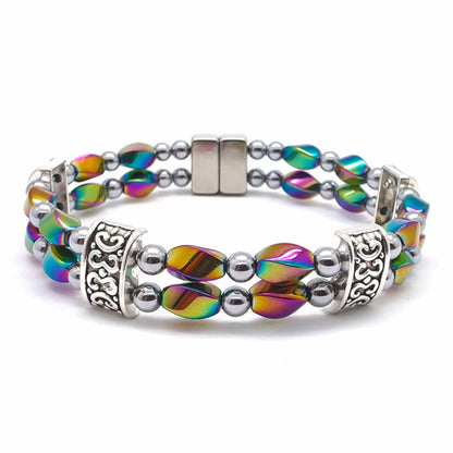 Rainbow Hematite Twist Double w Crystal Option