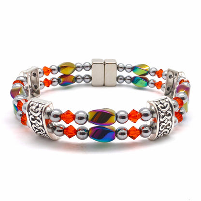 Rainbow Hematite Twist Double w Crystal Option