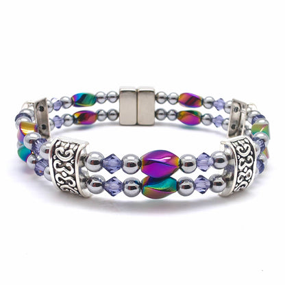 Rainbow Hematite Twist Double w Crystal Option