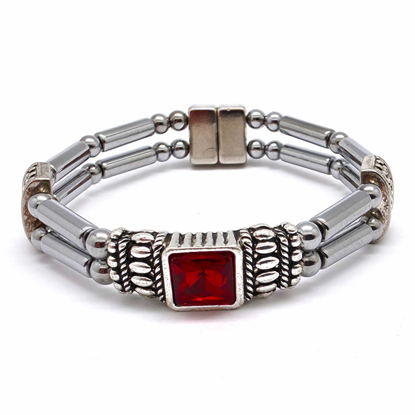 Centered Square Birthstone Double