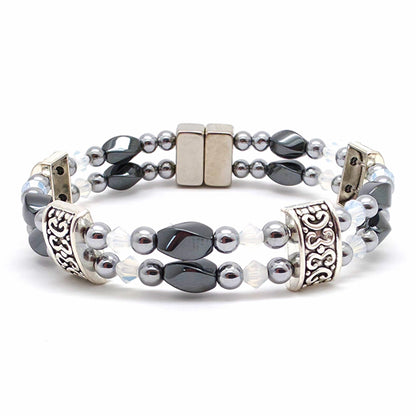 Black Hematite Twist Double w Crystal Option
