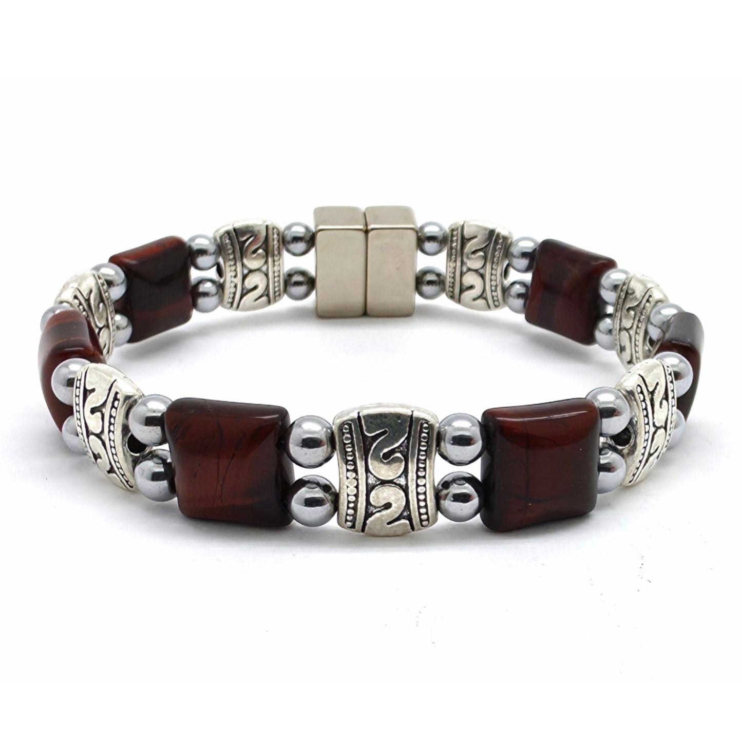 Red Tiger's Eye Square Double