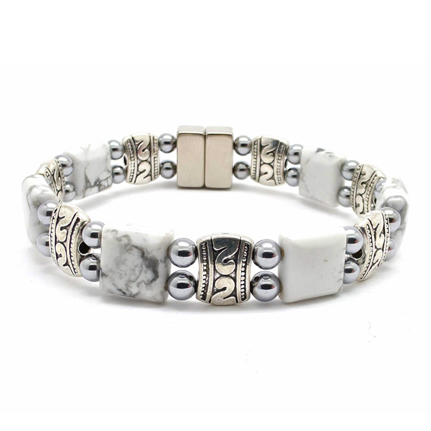 White Howlite Square Double