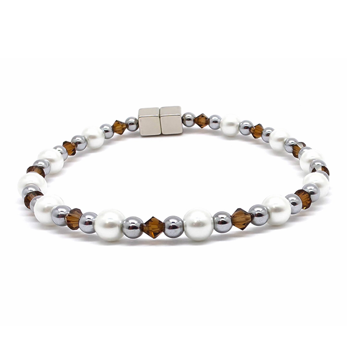 White Pearl Single with Crystal Option