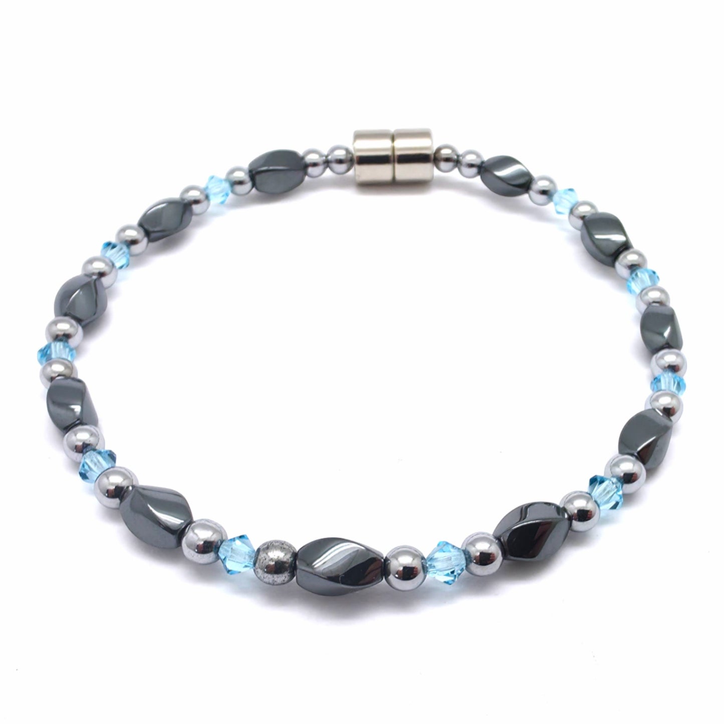 Black Hematite Twist Single w Crystal Option