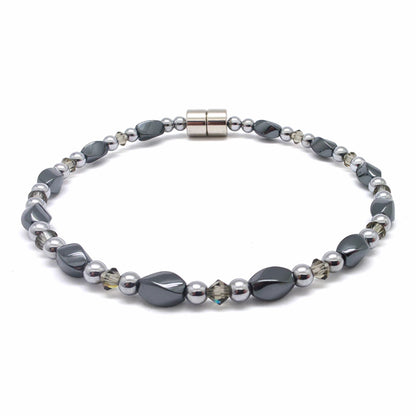 Black Hematite Twist Single w Crystal Option