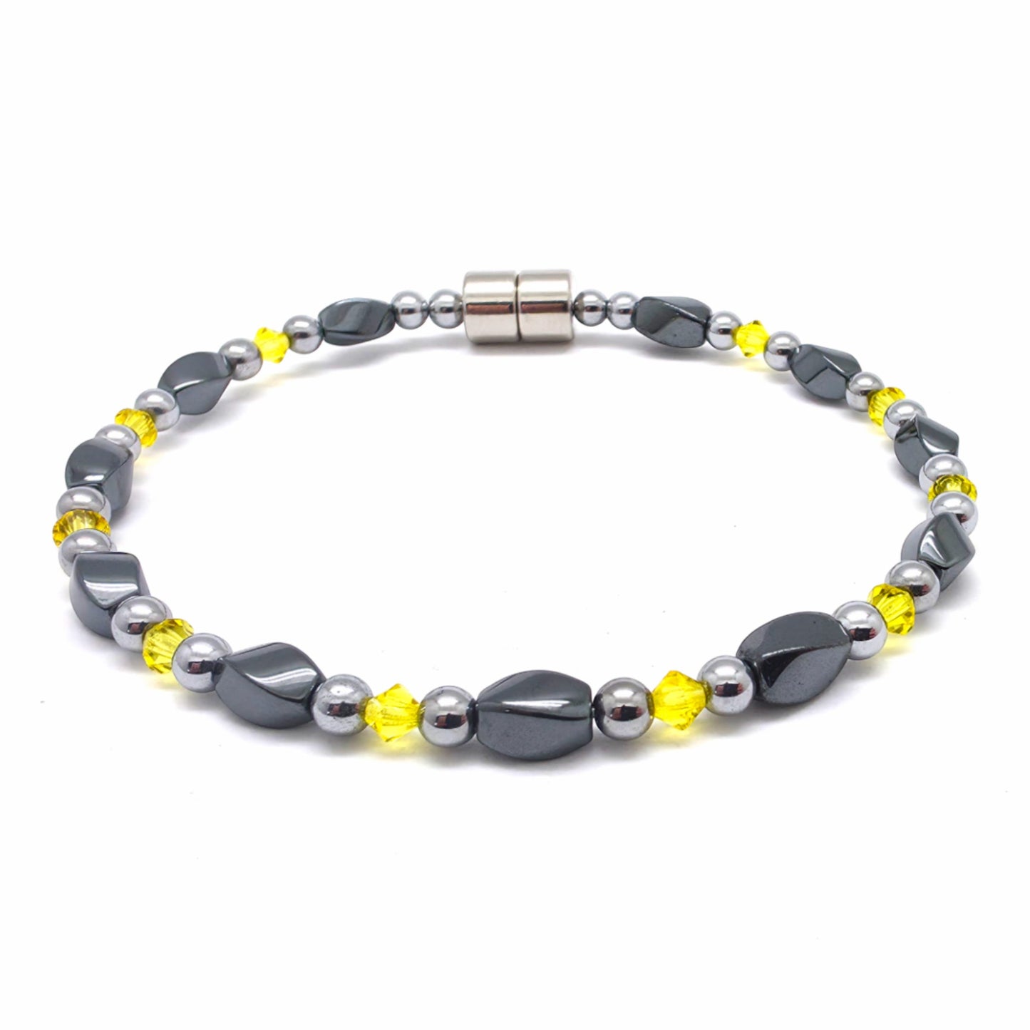 Black Hematite Twist Single w Crystal Option