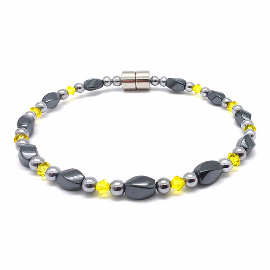 Black Hematite Twist w Citrine