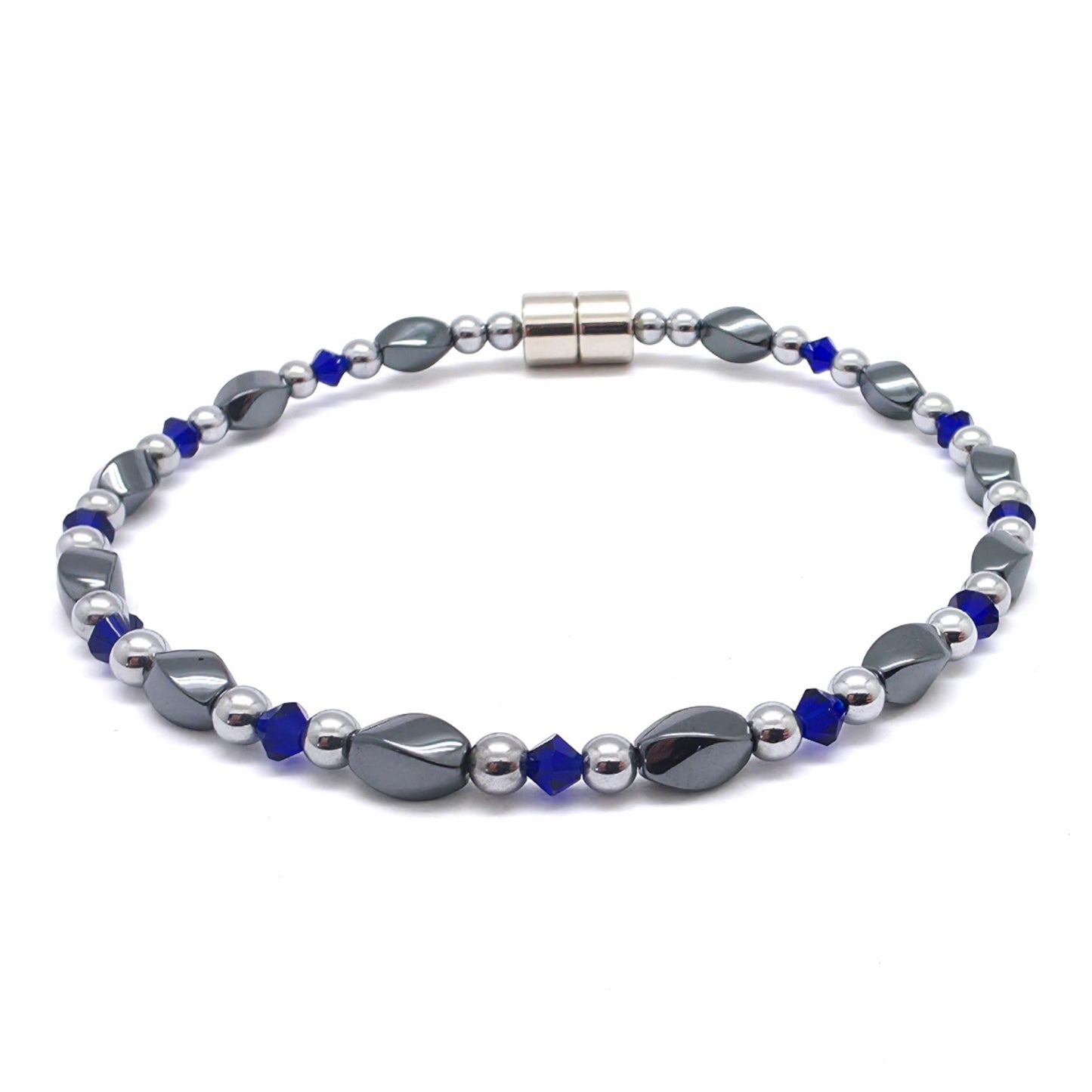 Black Hematite Twist Single w Crystal Option