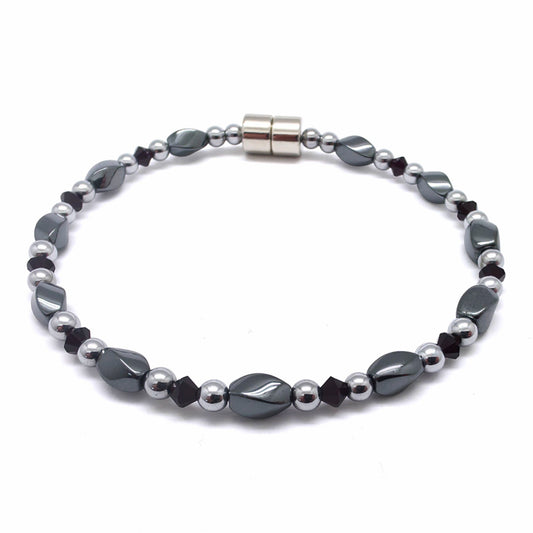 Black Hematite Twist w Garnet