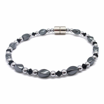 Black Hematite Twist Single w Crystal Option