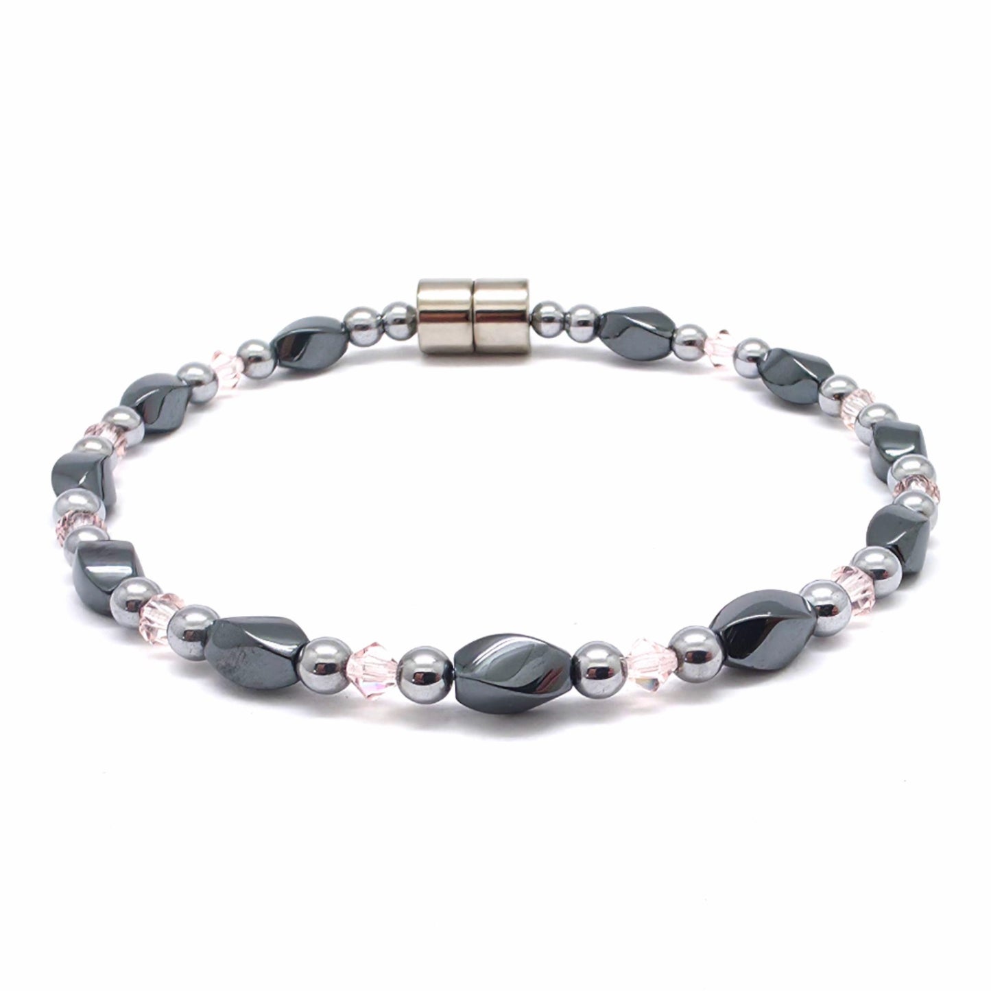 Black Hematite Twist Single w Crystal Option
