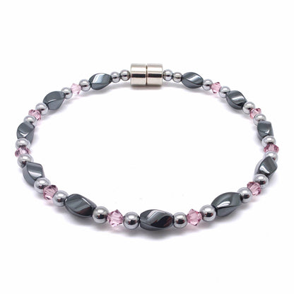 Black Hematite Twist Single w Crystal Option