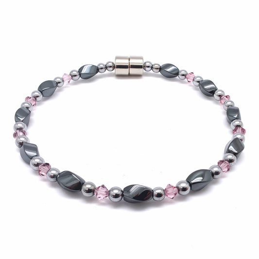 Black Hematite Twist w Light Amethyst