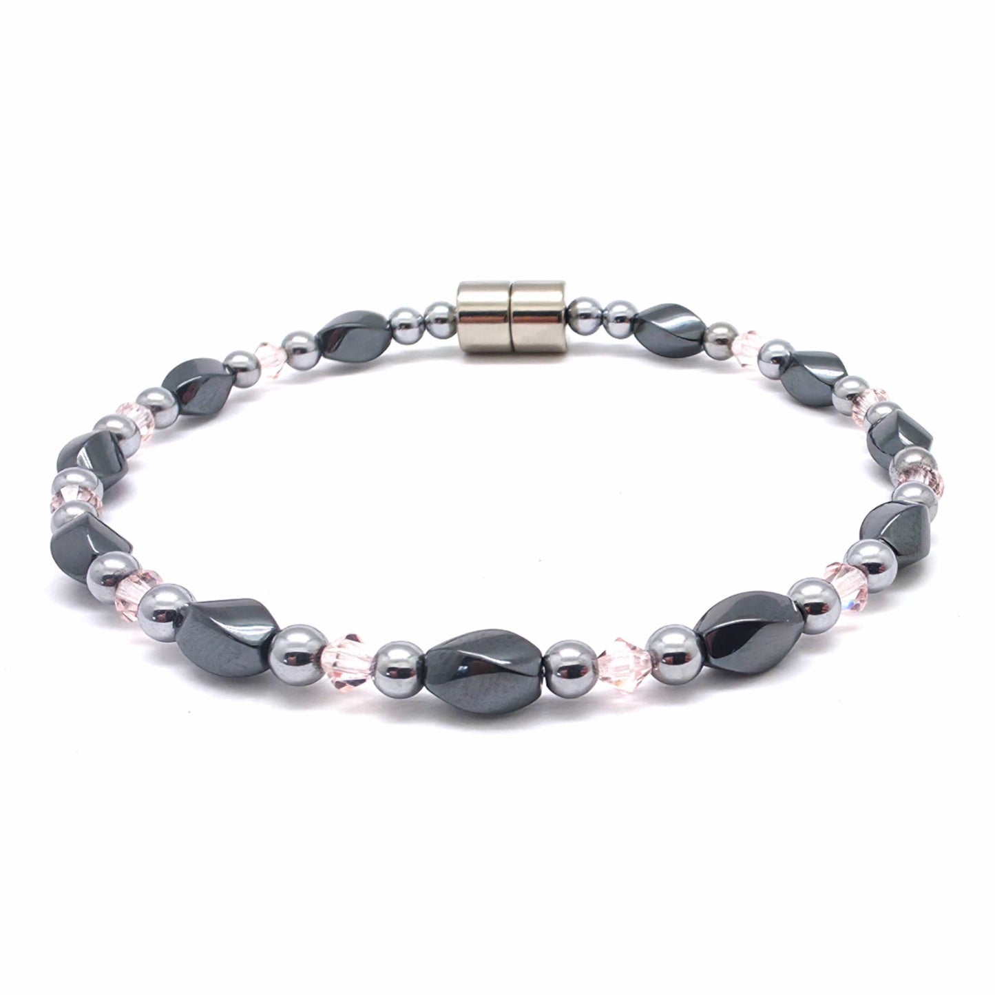 Black Hematite Twist Single w Crystal Option