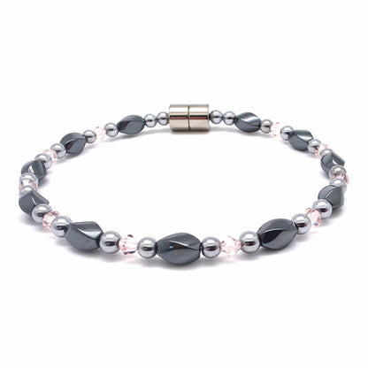 Black Hematite Twist Single w Crystal Option