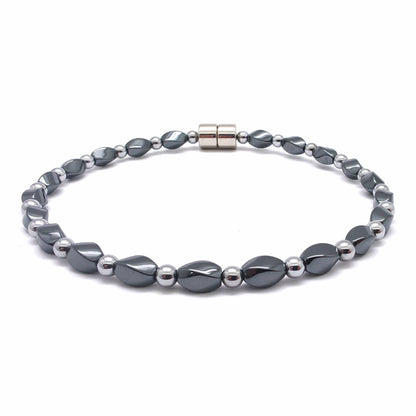 Black Hematite Twist Single w Crystal Option
