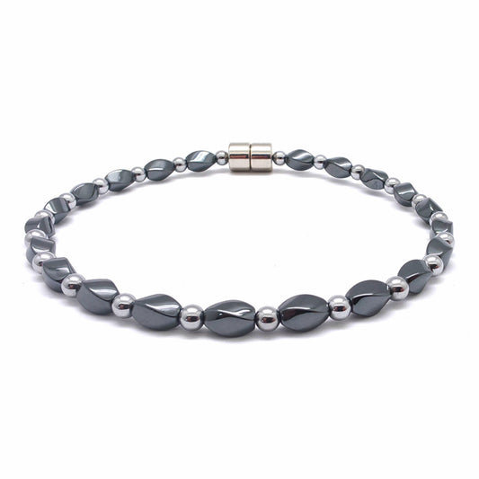 Black Hematite Twist Single w Crystal Option