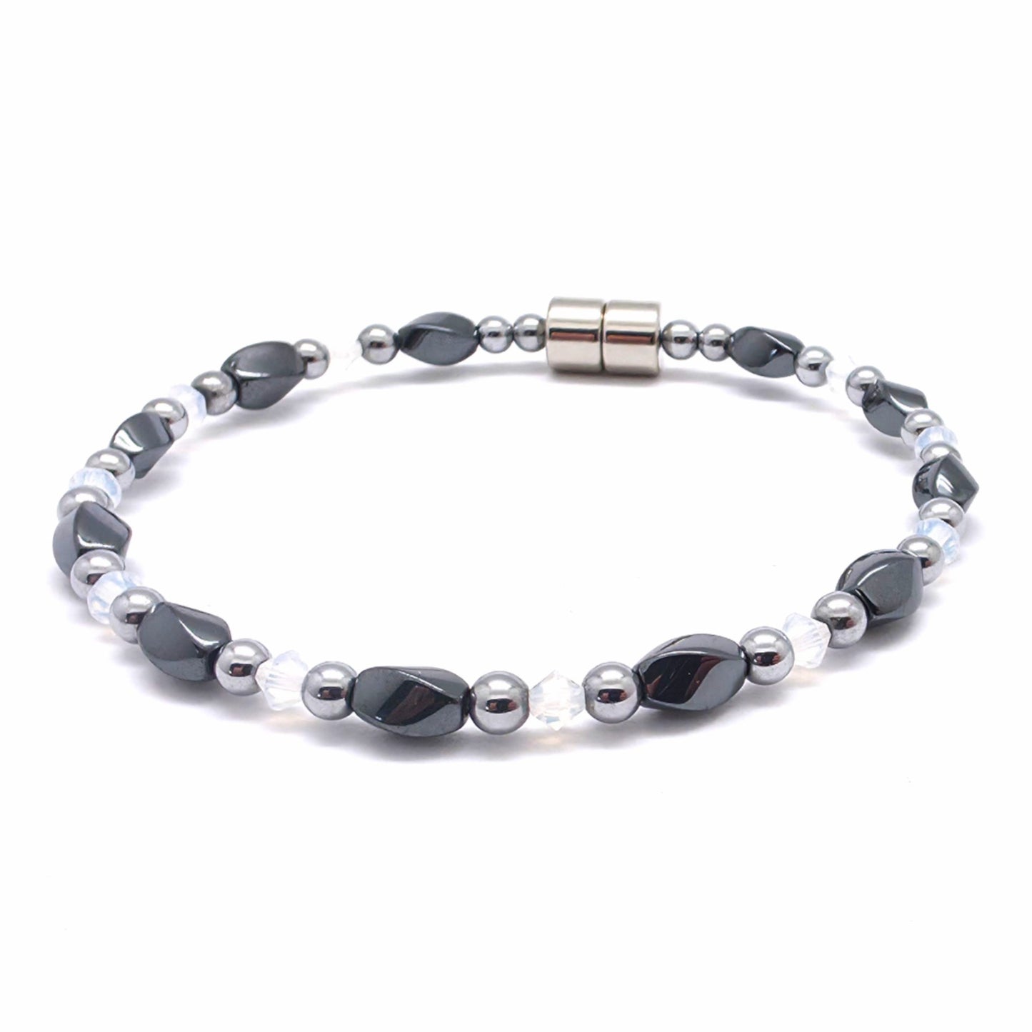 Black Hematite Twist Single w Crystal Option